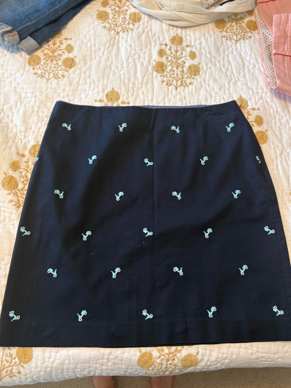 Talbots Navy Skirt with Blue Trim